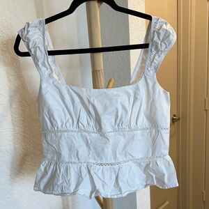 wild fable White Square-Neck Peplum Camisole